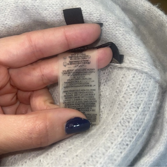 BCBGMaxazaria Grey Wool Long Ballon Sleeve Open Front Cardigan Sweater - Picture 5 of 7